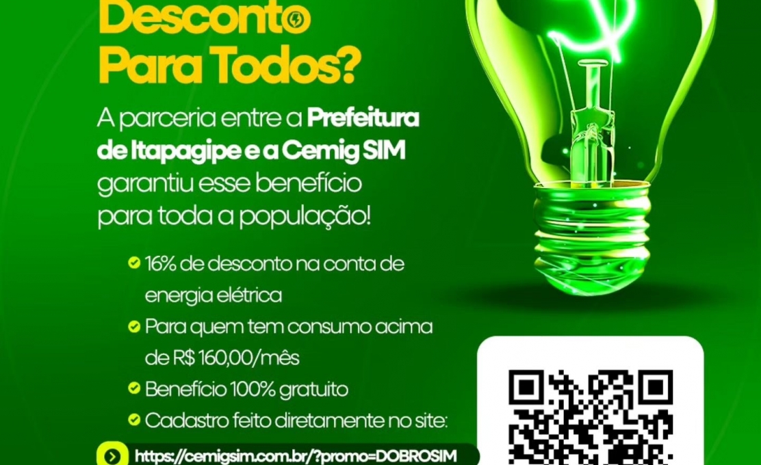 Itapagipe agora tem Cemig SIM: economize na conta de luz 