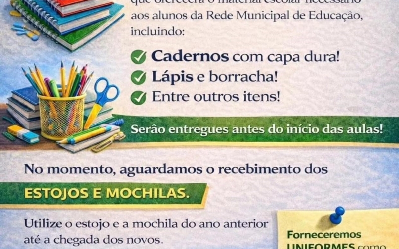 INFORMATIVO – MATERIAL ESCOLAR