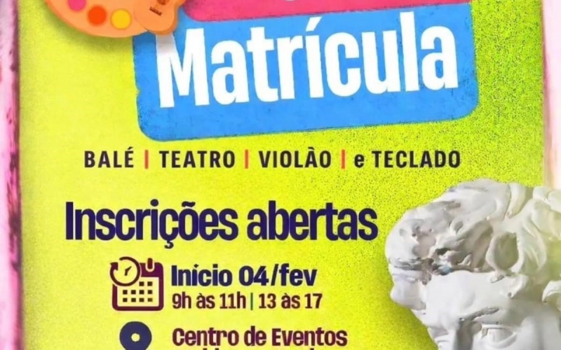 Oficinas de Artes Alcides Juca Queiroz abrem inscrições para aulas de violão, teclado, teatro e balé