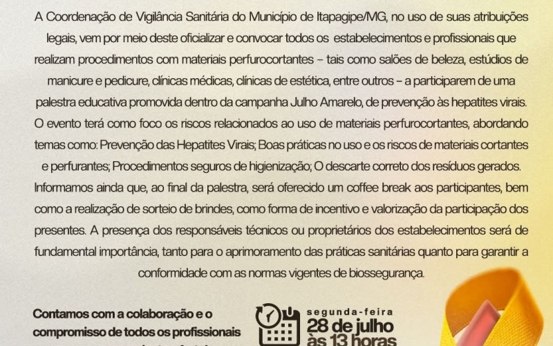 Atenção, profissionais da beleza, saúde e estética de Itapagipe