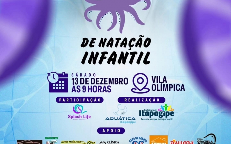 Vem aí a 1ª Edição Microrregional de Natação Infantil