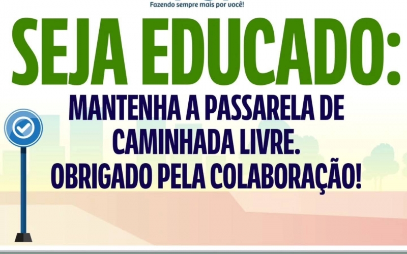 Prefeitura Municipal de Itapagipe orienta sobre a não obstrução da pista de caminhada da Avenida Simeão Faria Neto
