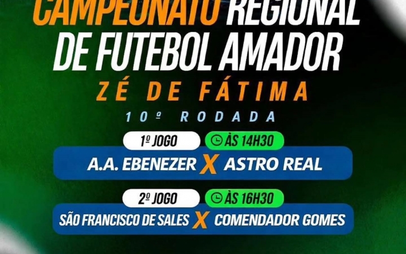 Bola rola na Vila Olímpica com a 10ª rodada do 1º Campeonato Regional Zé de Fátima 