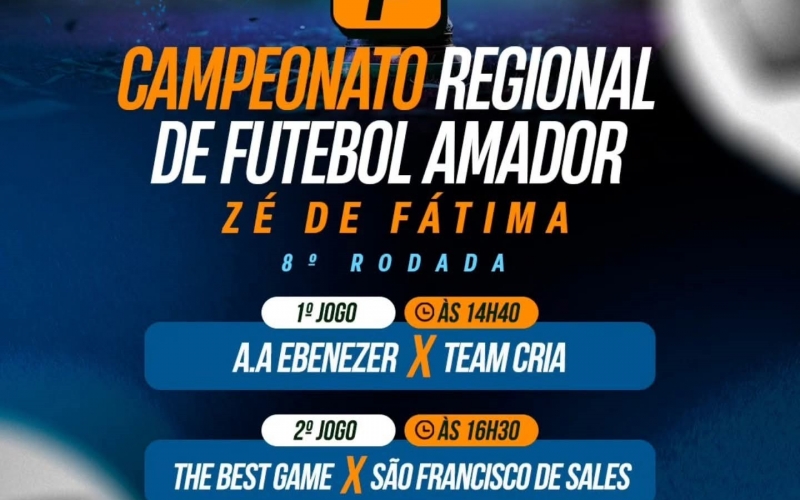 Neste sábado acontece mais uma rodada do 1º Campeonato Regional de Futebol Amador Zé de Fátima