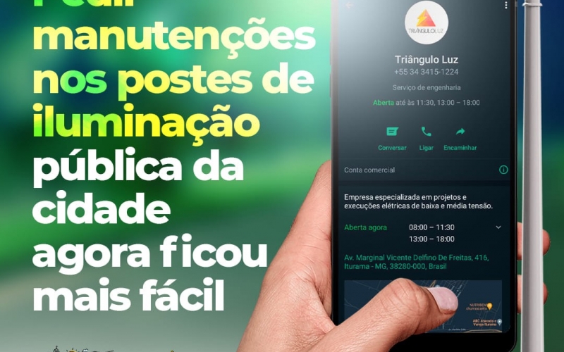 O município de Itapagipe conta com o apoio e suporte da Triângulo Luz para realização de manutenções em postes