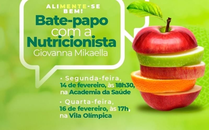 Nessa semana os alunos da Academia da Saúde irão curtir uma palestra super especial com a Nutricionista Giovanna 