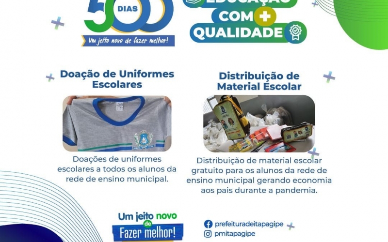 Nesses 500 dias de governo da administração 2021/2024 a educação municipal mudou e mudou pra melhor.