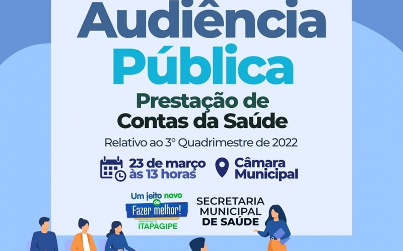 Convidamos você a estar presente na audiência pública de prestação de contas da saúde