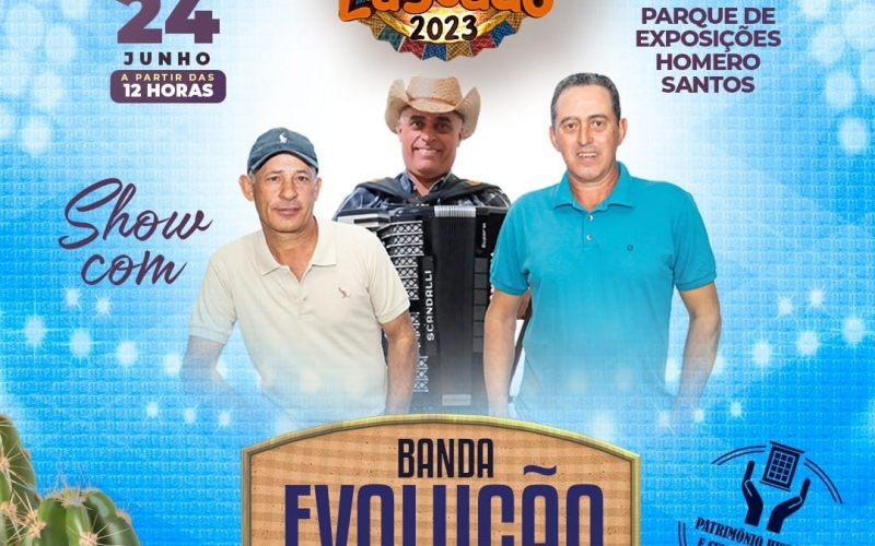 Tradição em todos os eventos de festa junina do município, a Banda Evolução estará também presente no nosso Arraiá 