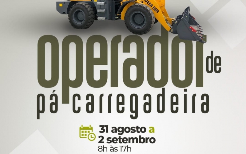 A prefeitura de Itapagipe em parceria com o SENAR está montando mais uma turma para o curso de Operador de Pá Carregadei