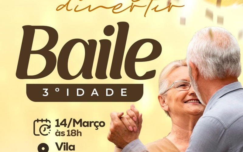 Nesta quinta-feira, dia 14 de março, tem mais uma edição do Baile da Terceira Idade